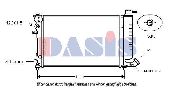AKS DASIS Радиатор, охлаждение двигателя 060970N